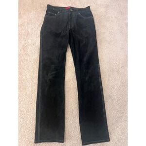 Jane Doe‎ Pants Women's 8 Black Genuins Leather High Rise Double Stitch Straight